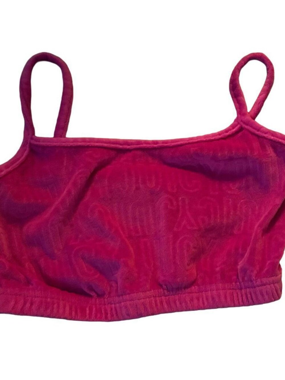 Juicy Couture Hot Pink Velour Bralette Cropped Cami M